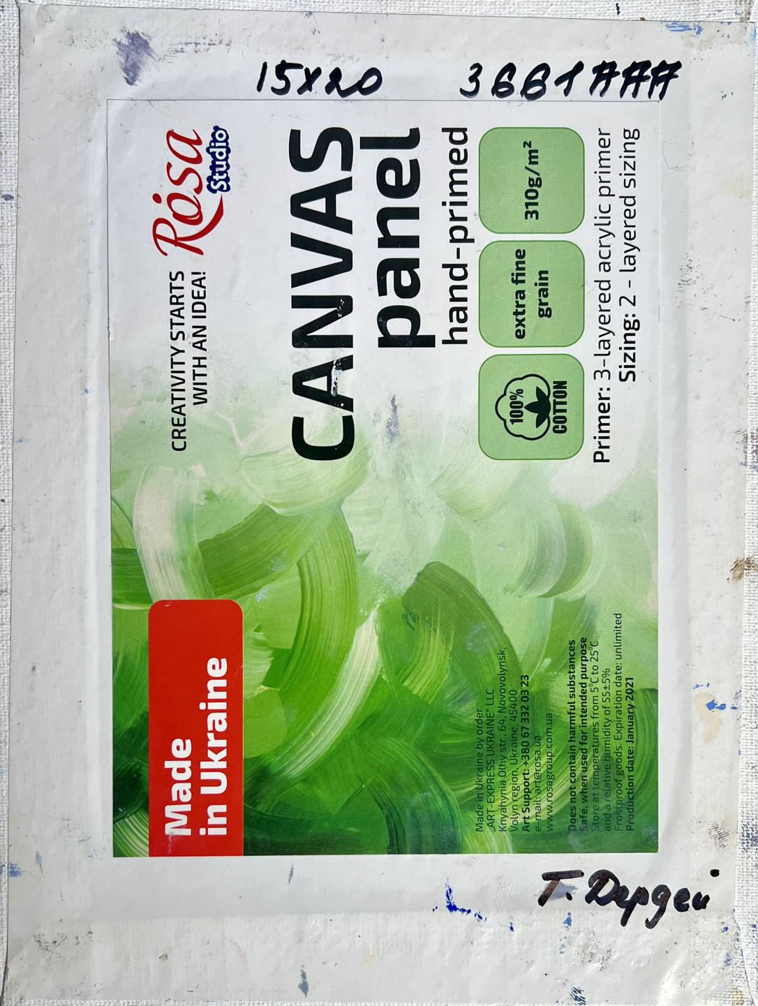 Oil painting Yellow sunset over the city Tatyana Derdey