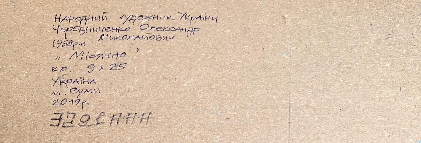 Oil painting Moonlit winter night Alexander Cherednichenko