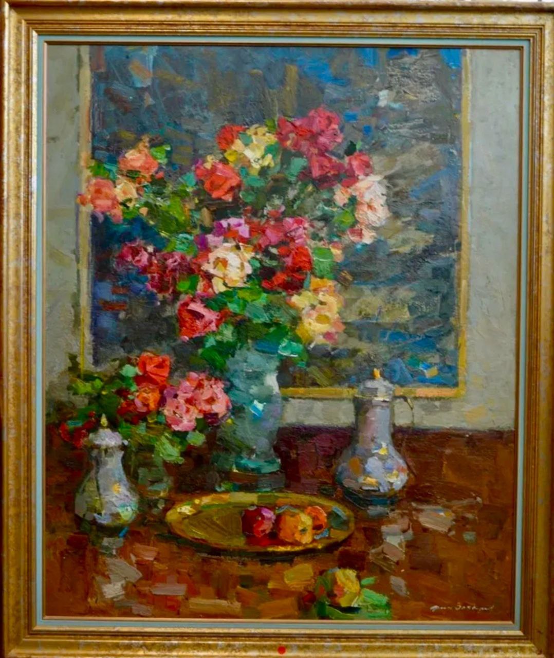 Oil painting Gift flowers Fyodor Zakharovich Zakharov (ORIGINAL)