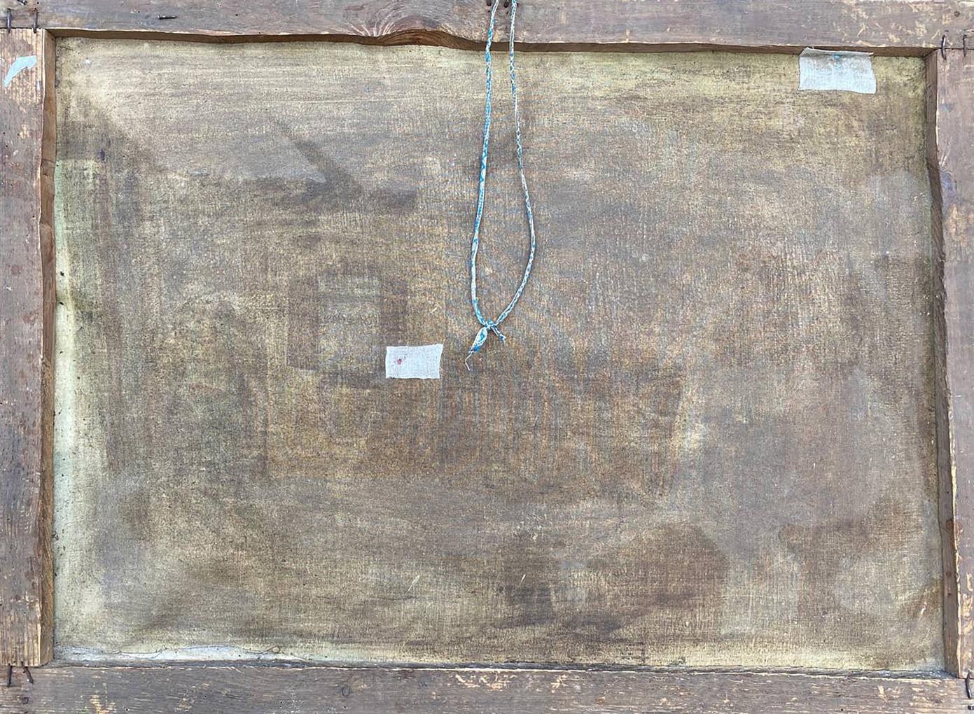 Oil painting Young people and mother with a stick Unknown artist