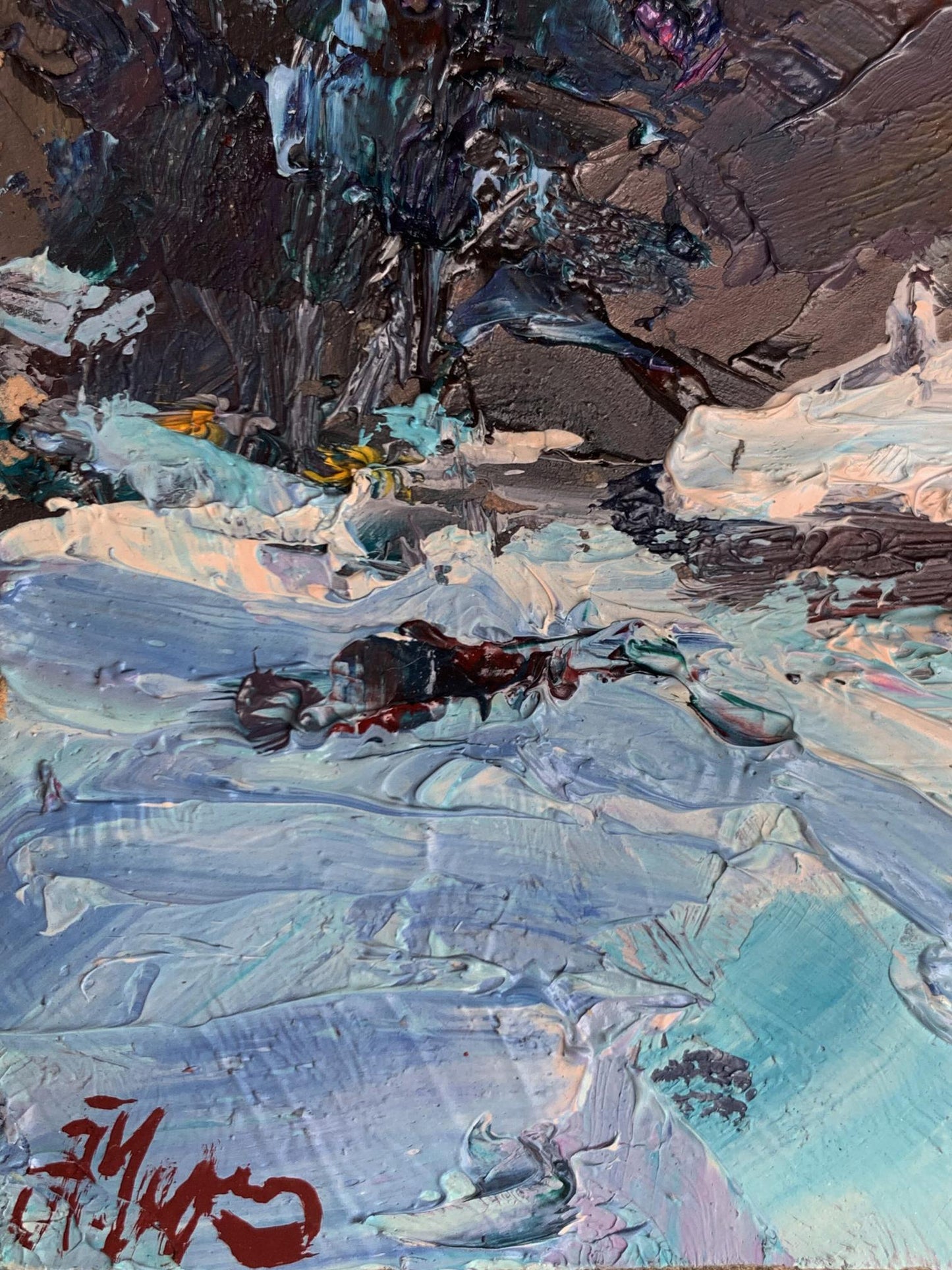 Oil painting Winter night Alexander Cherednichenko