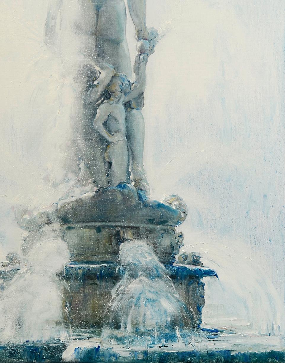 Oil painting Fountain Neptuno Oleg Kateryniuk