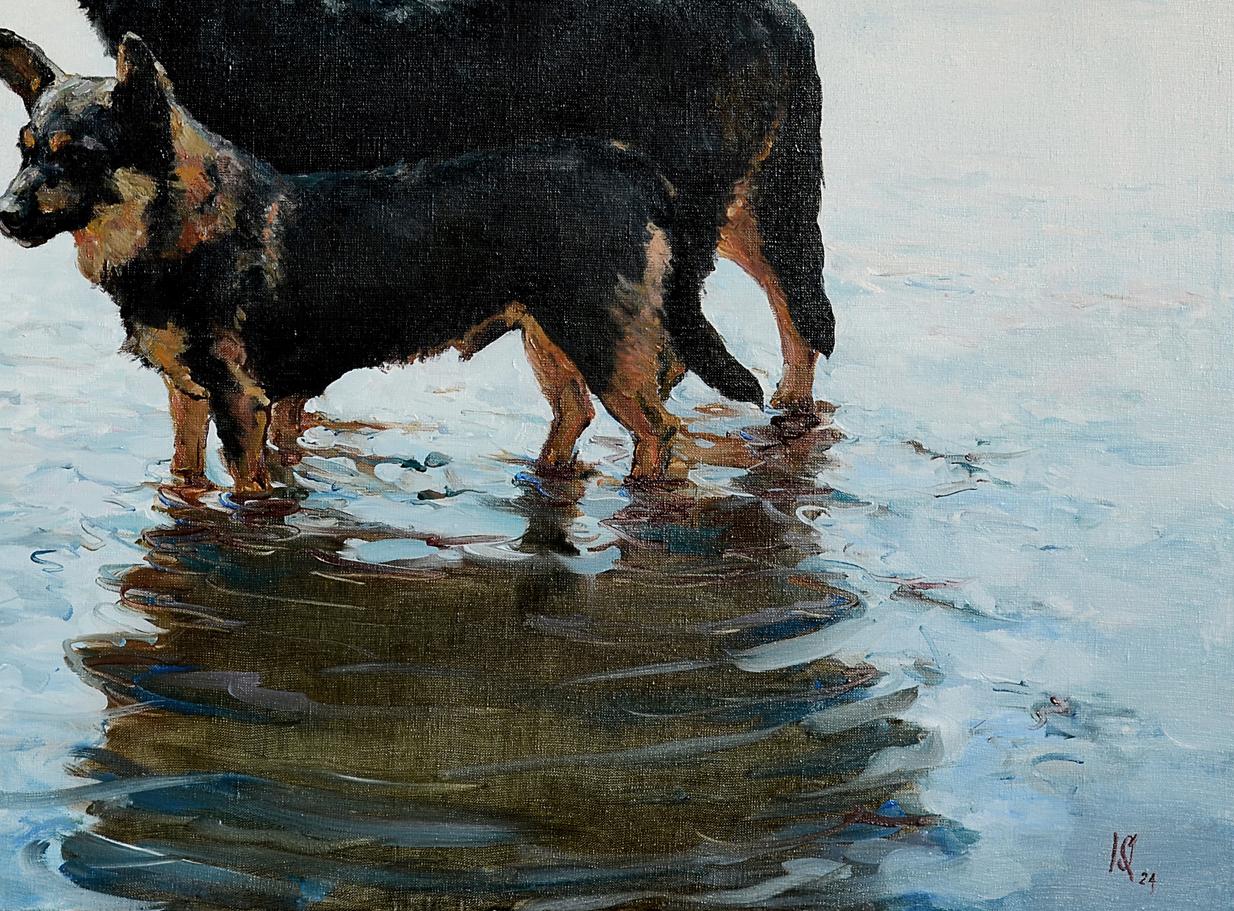 Oil painting Dog fate Oleg Kateryniuk