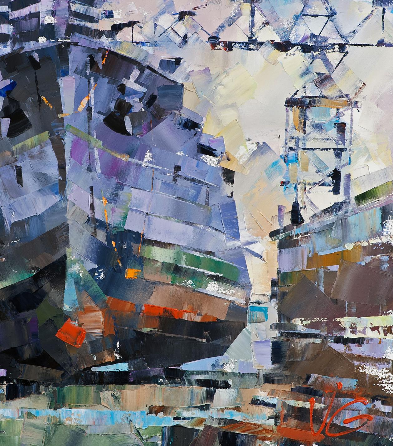 Oil painting USS TEXAS BB-35 in dry dock Volodymyr Gluhomanyuk