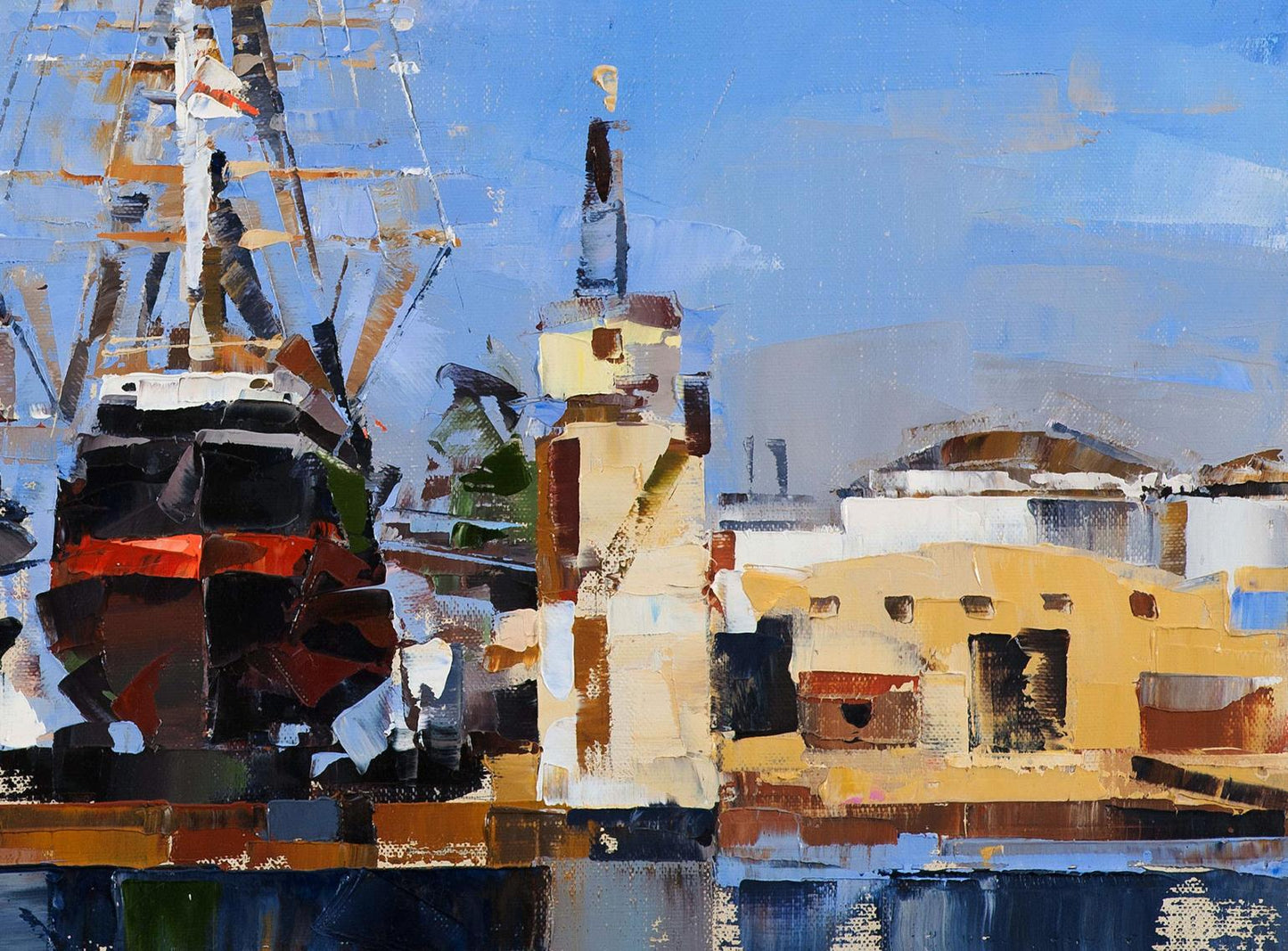 Oil painting Sailboat Star of India Volodymyr Gluhomanyuk