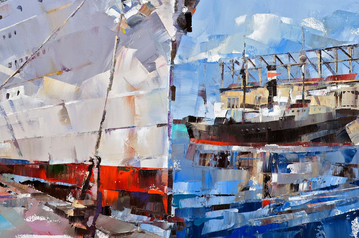 Oil painting Passenger steamship Milwaukee Volodymyr Gluhomanyuk