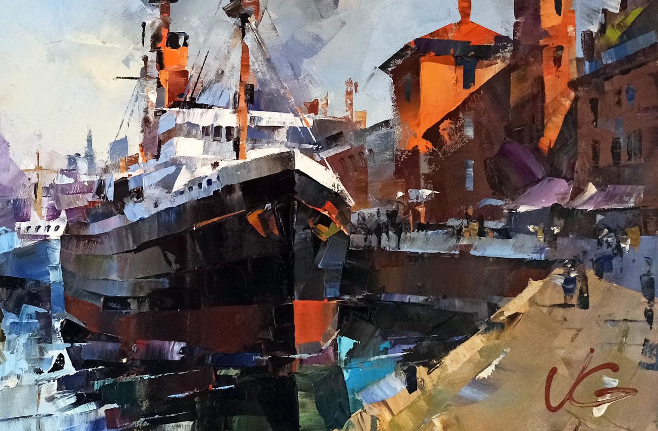 Oil painting Morning bustle Volodymyr Gluhomanyuk