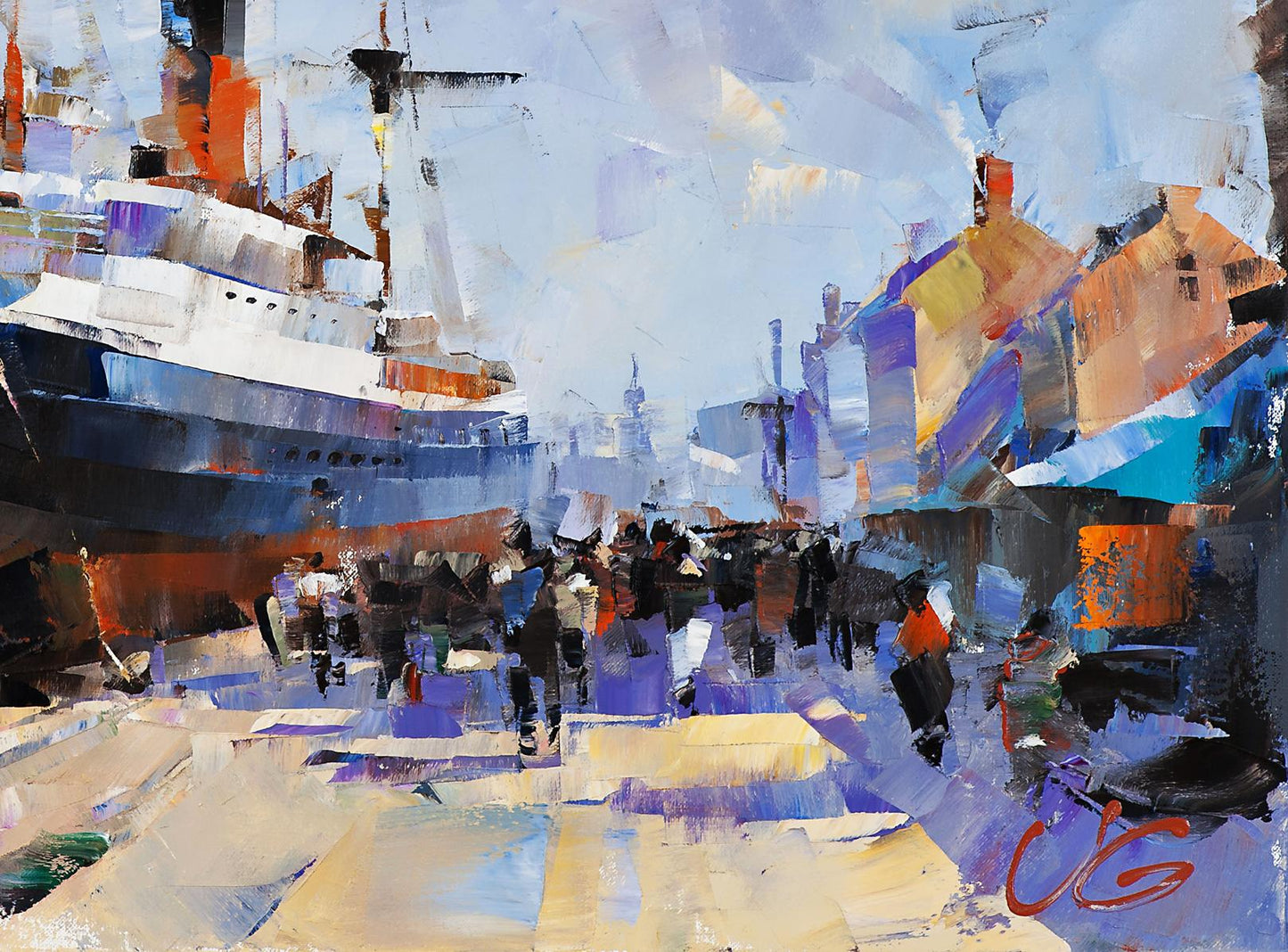 Oil painting Daily hustle and bustle Volodymyr Gluhomanyuk