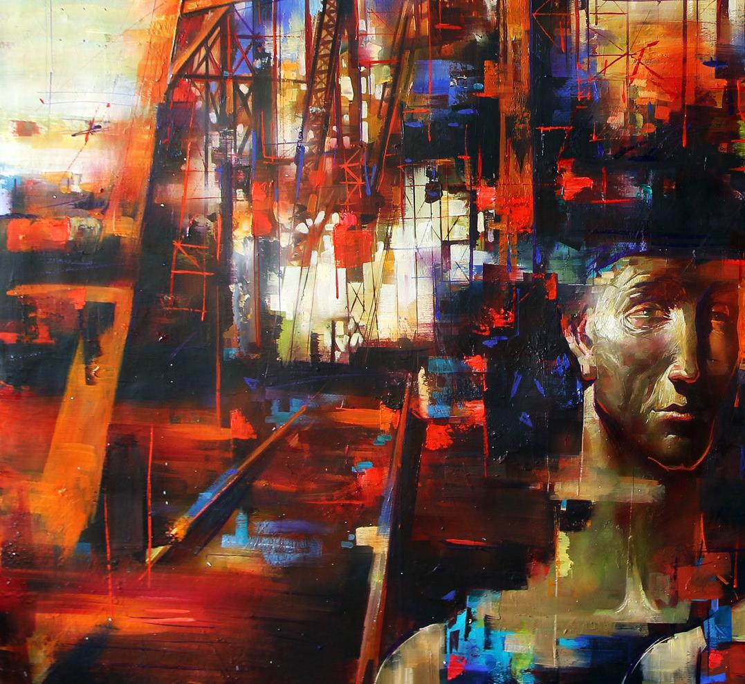 Oil painting Industrial motif Alexander Dobrodiy