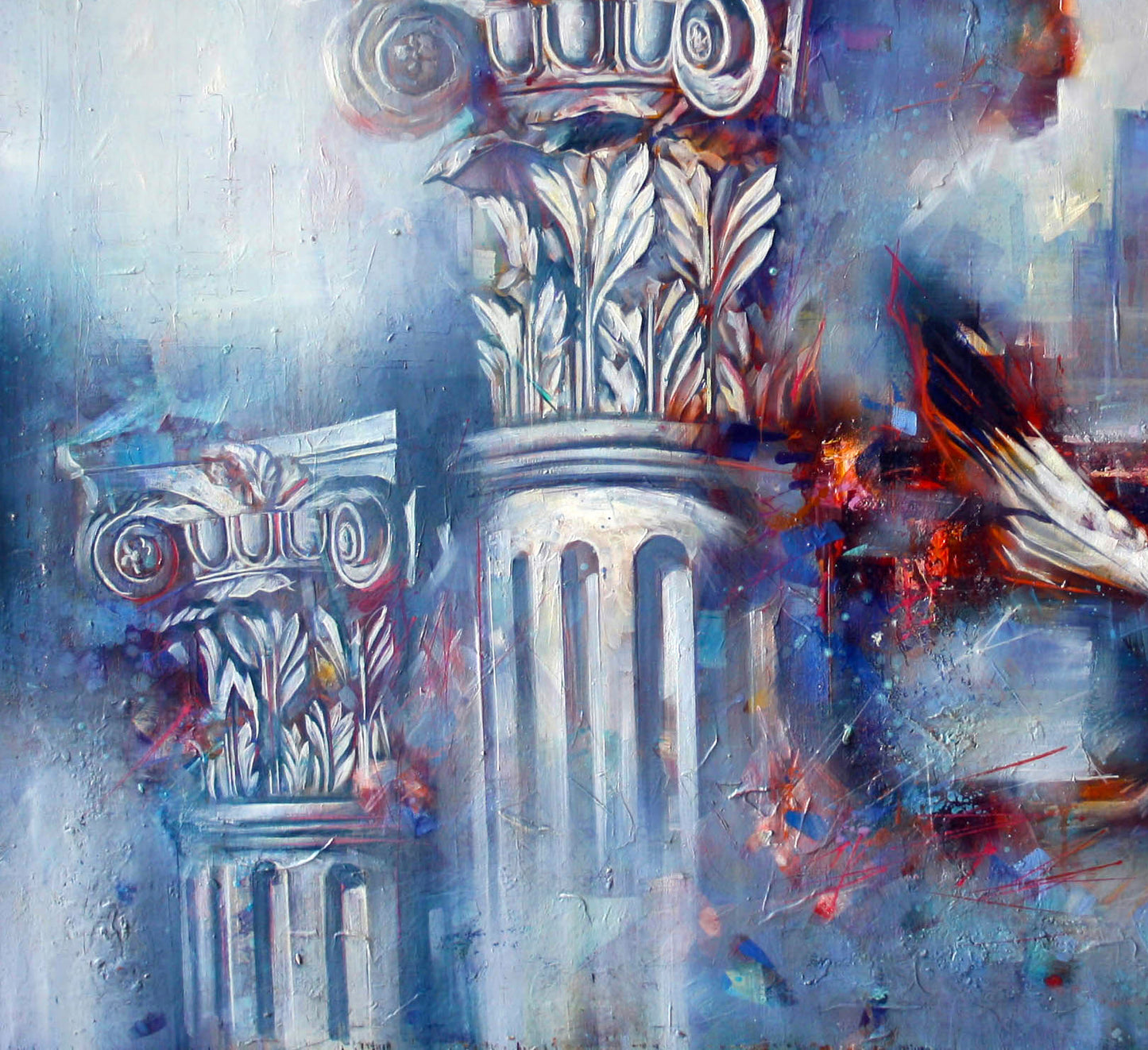 Oil painting Flight over the city Alexander Dobrodiy