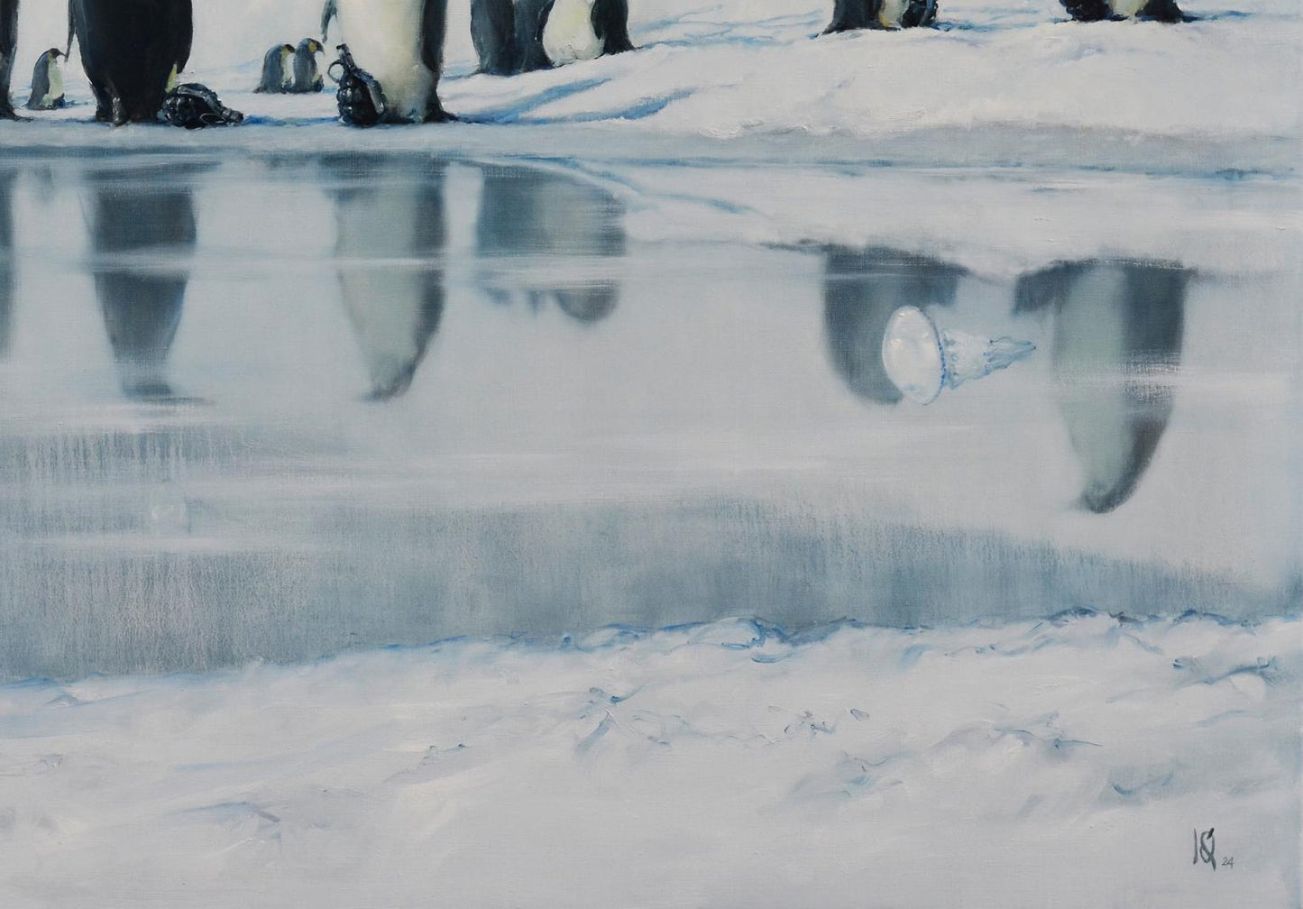 Oil painting Penguin colony Oleg Kateryniuk