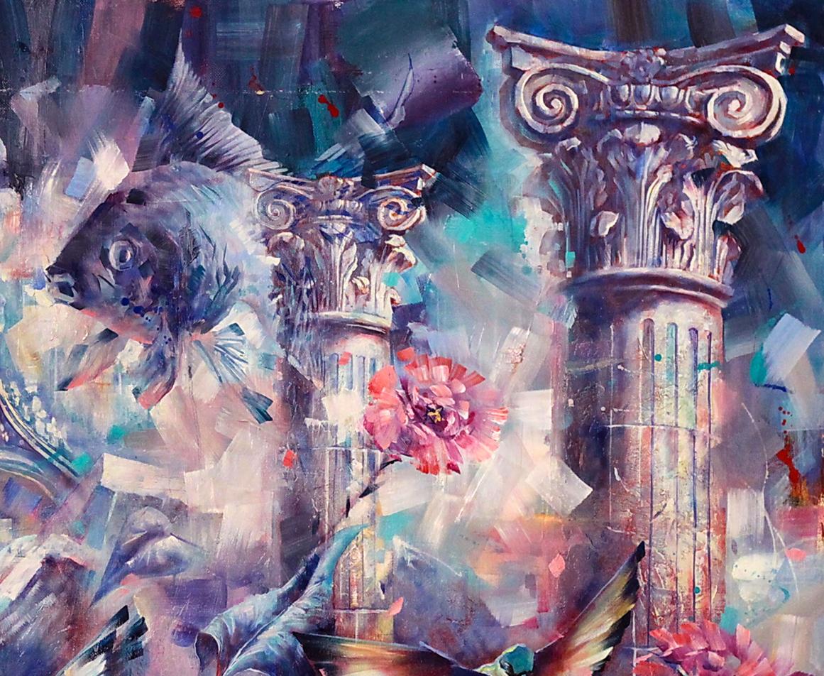 Oil painting Bluebirds Alexander Dobrodiy