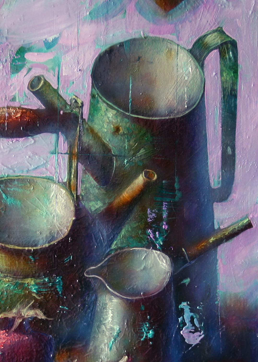 Oil painting Green still life Alexander Dobrodiy