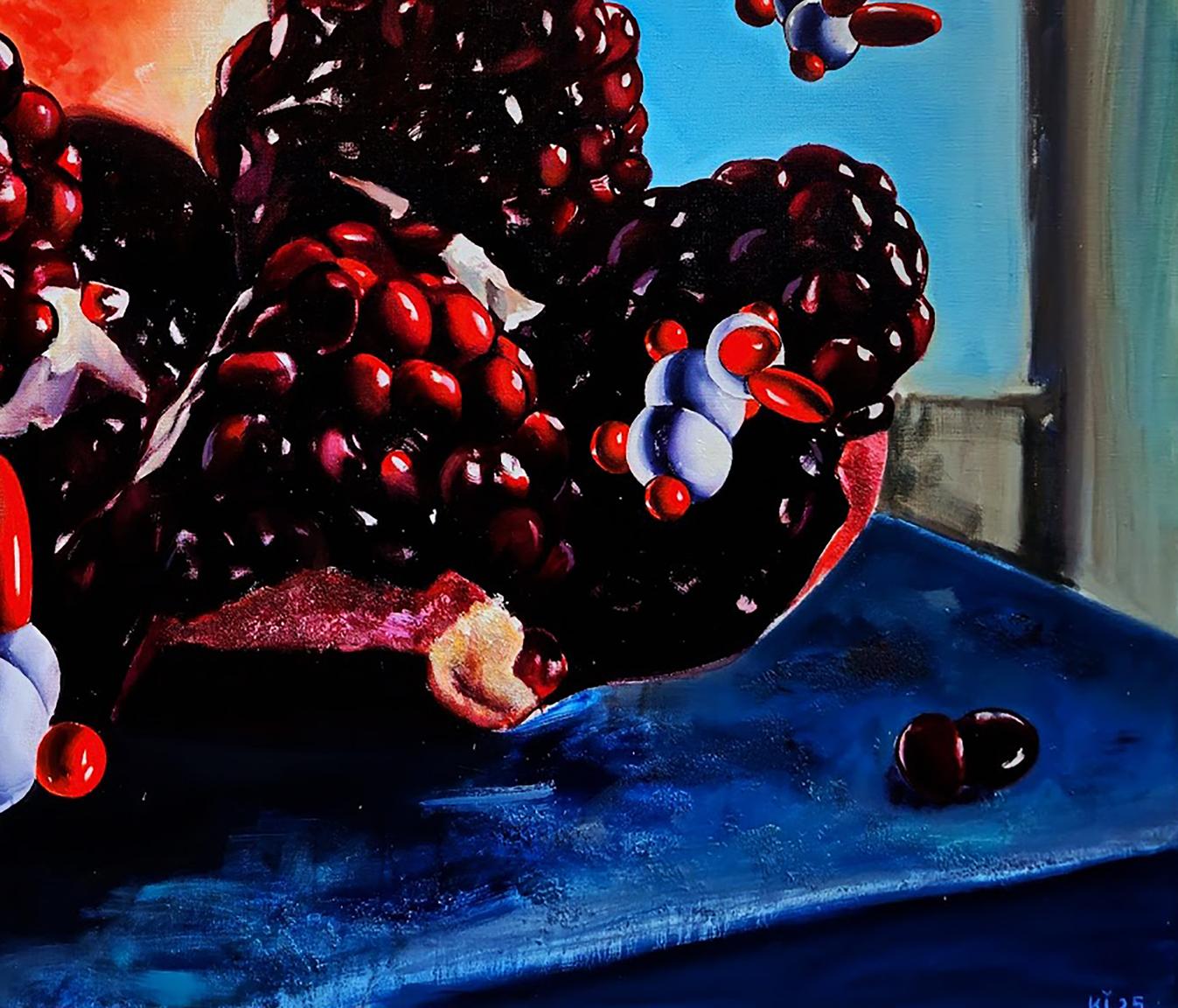 Oil painting Enjoying the Pomegranate Fruit Igor Konovalov