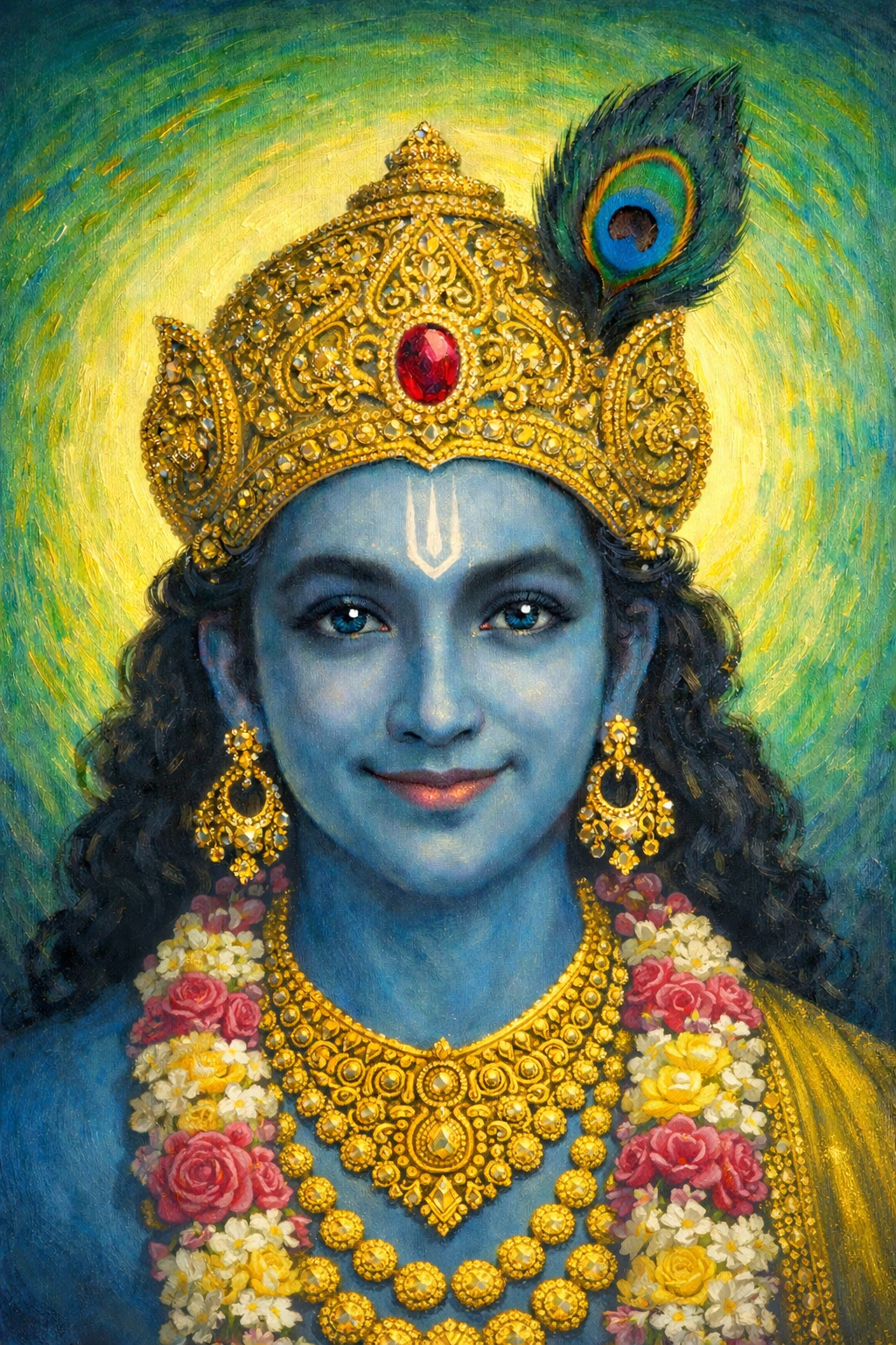 Custom painting for Rishi Crowned Krishna (2)