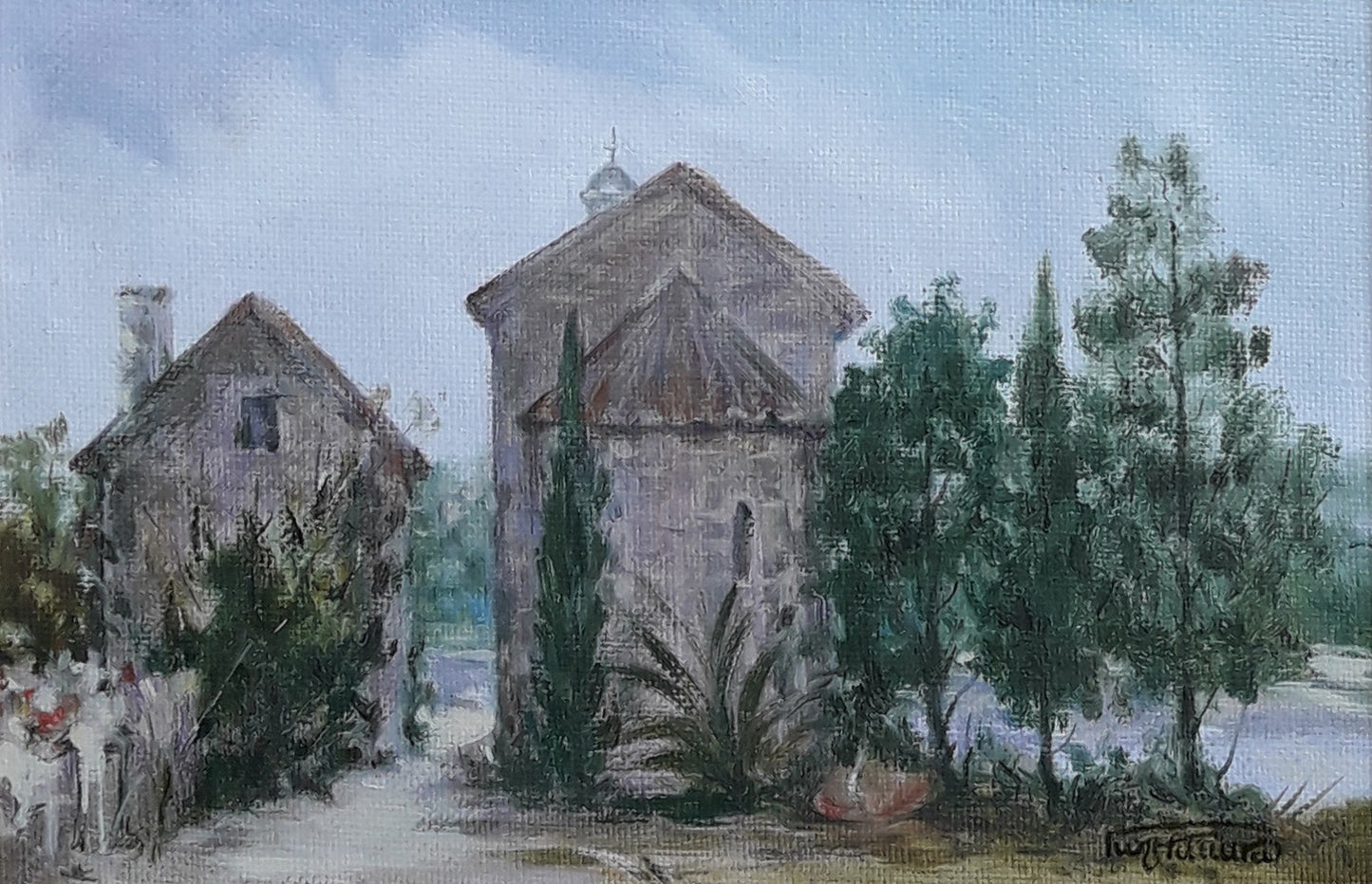 Oil painting Korcula (Croatia) Korkishko Vasily