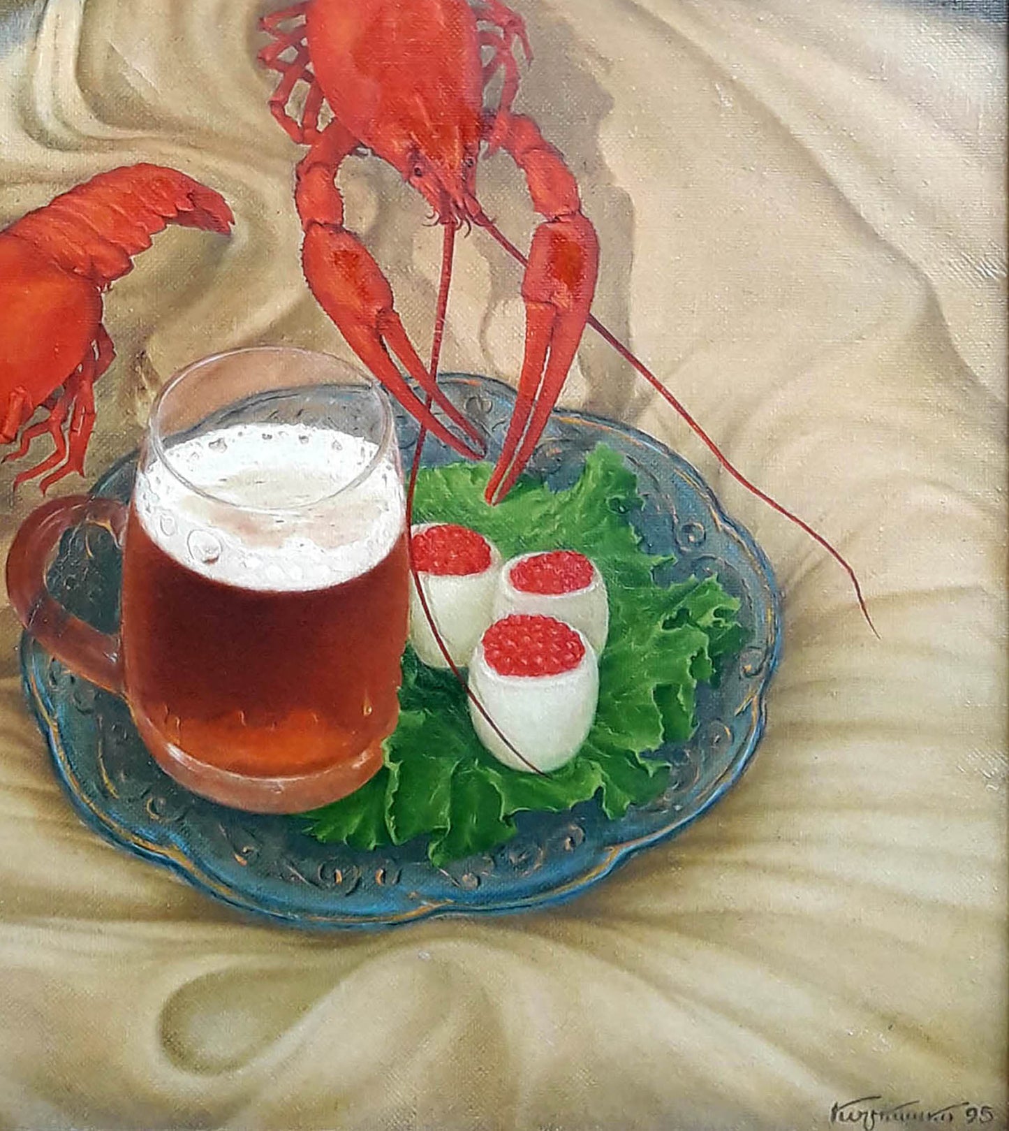 Oil painting Crayfish Korkishko Vasily