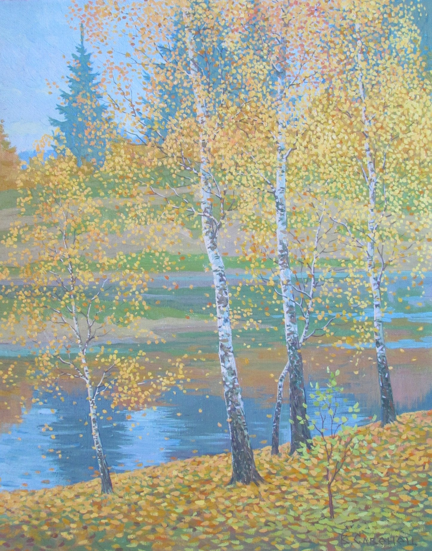 Oil painting Birch trees Savenets Valery