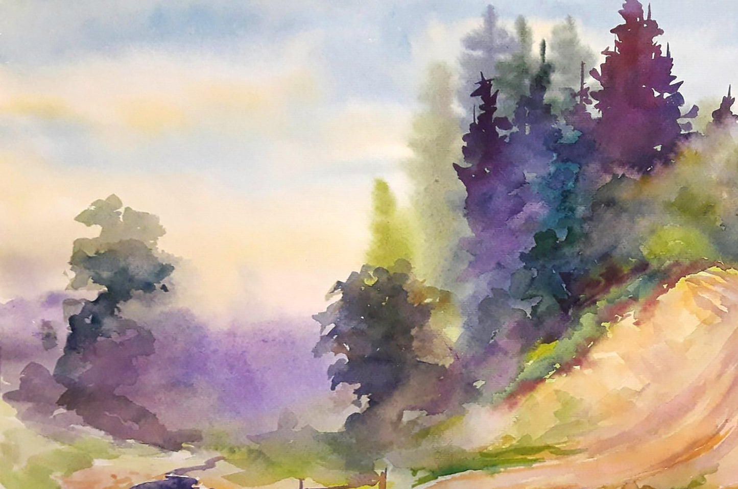 Watercolor painting Bridge Serdyuk Boris Petrovich №SERB 680