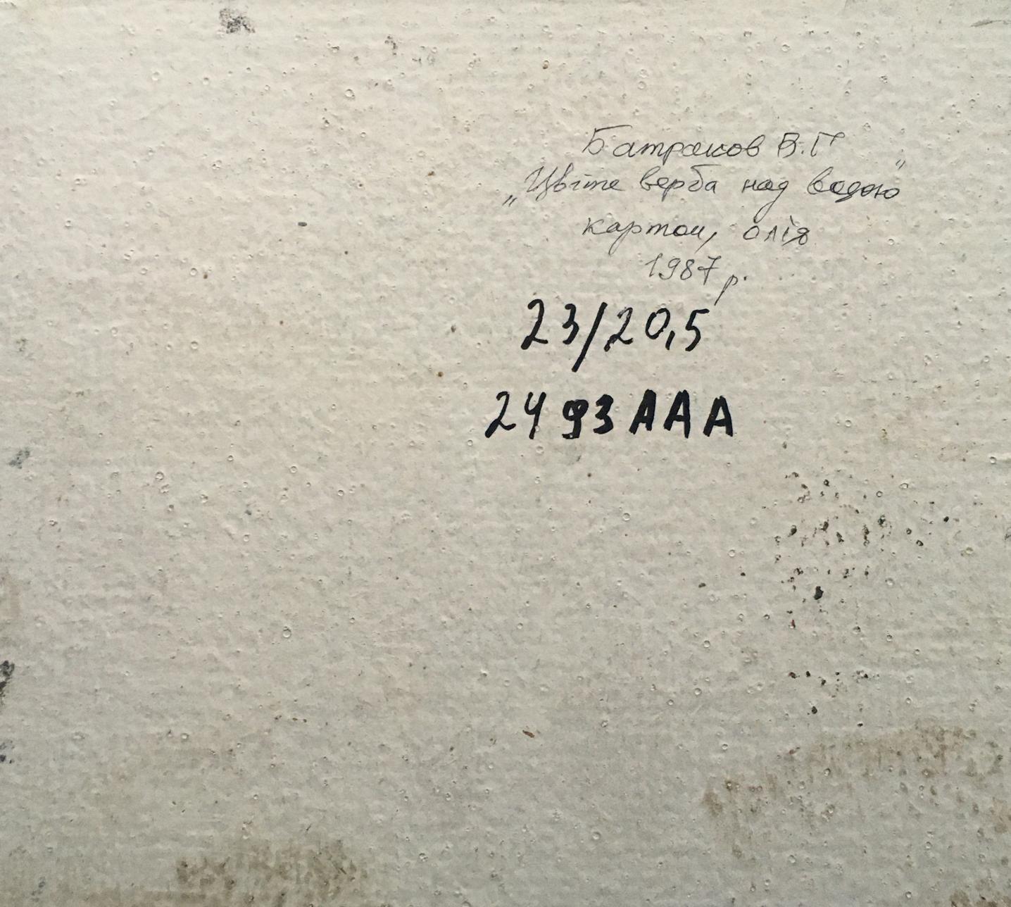 Oil painting Willow blossoms over water Batrakov Vladimir Grigorievich