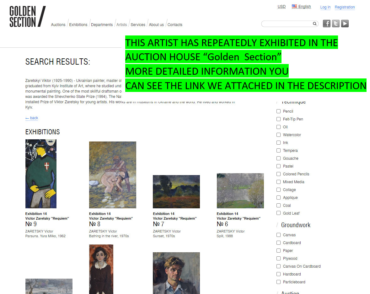 Oil painting Urban landscape Zaretskyi Viktor