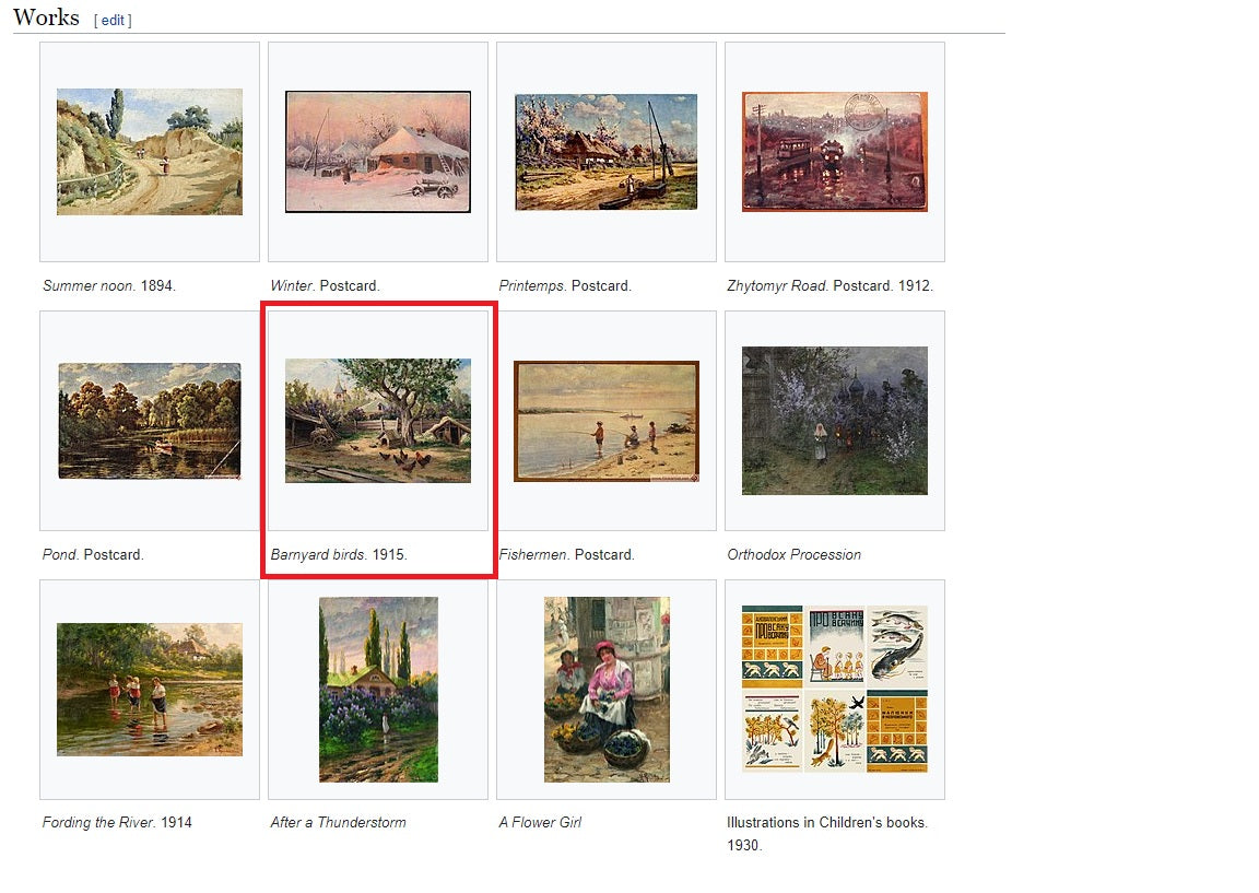 Oil painting Barnyard birds Vladimir Ivanovich Kozlovsky