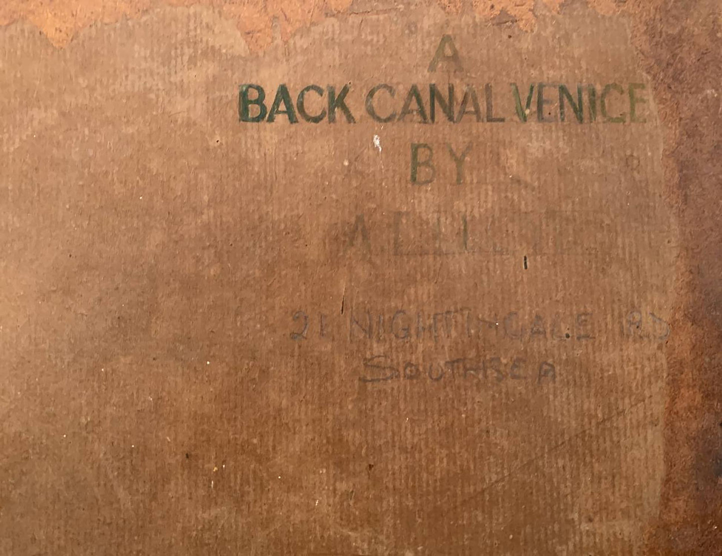 Oil painting Black Canal in Venice L. Loyd