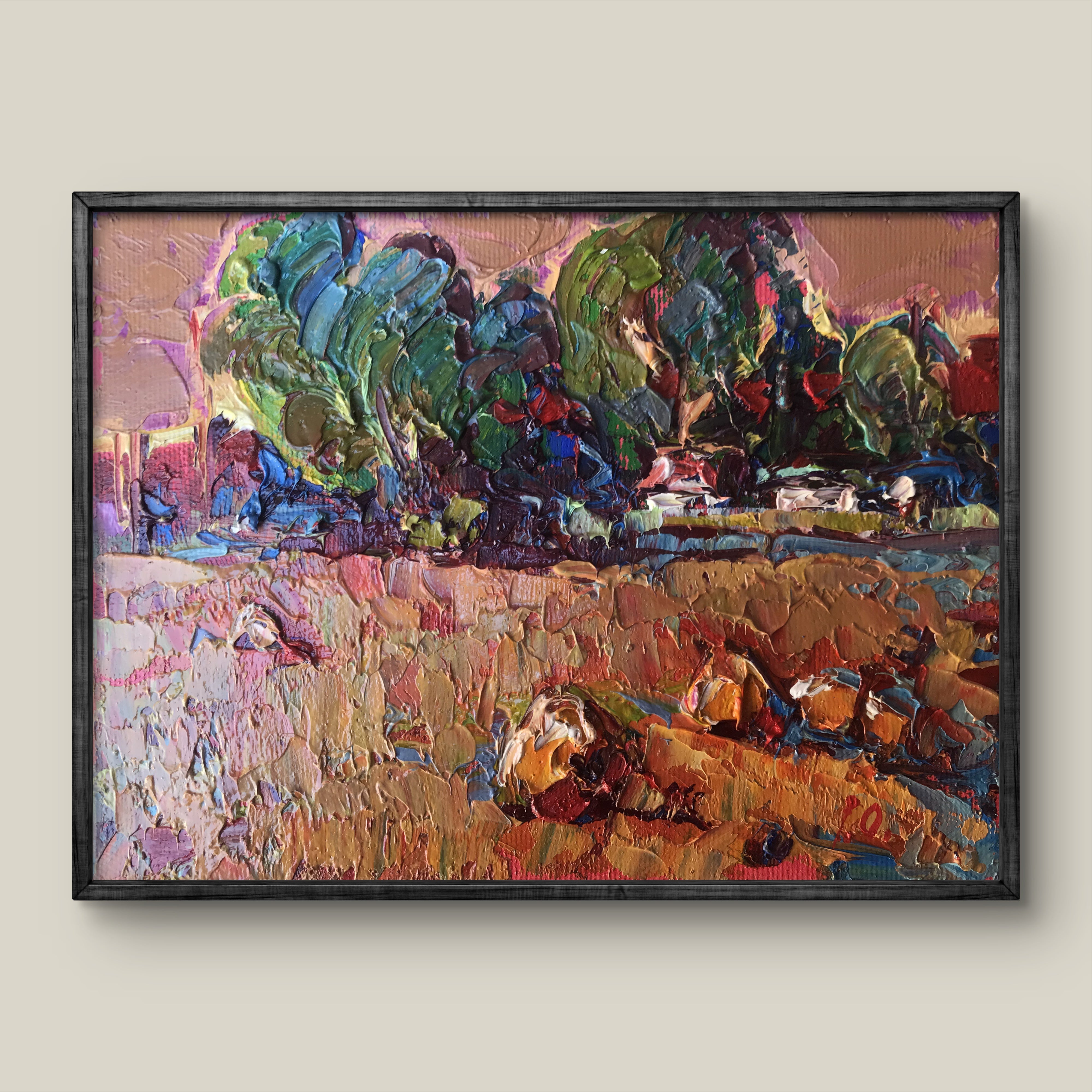 Oil painting Brick red autumn Alex Ivanyuk