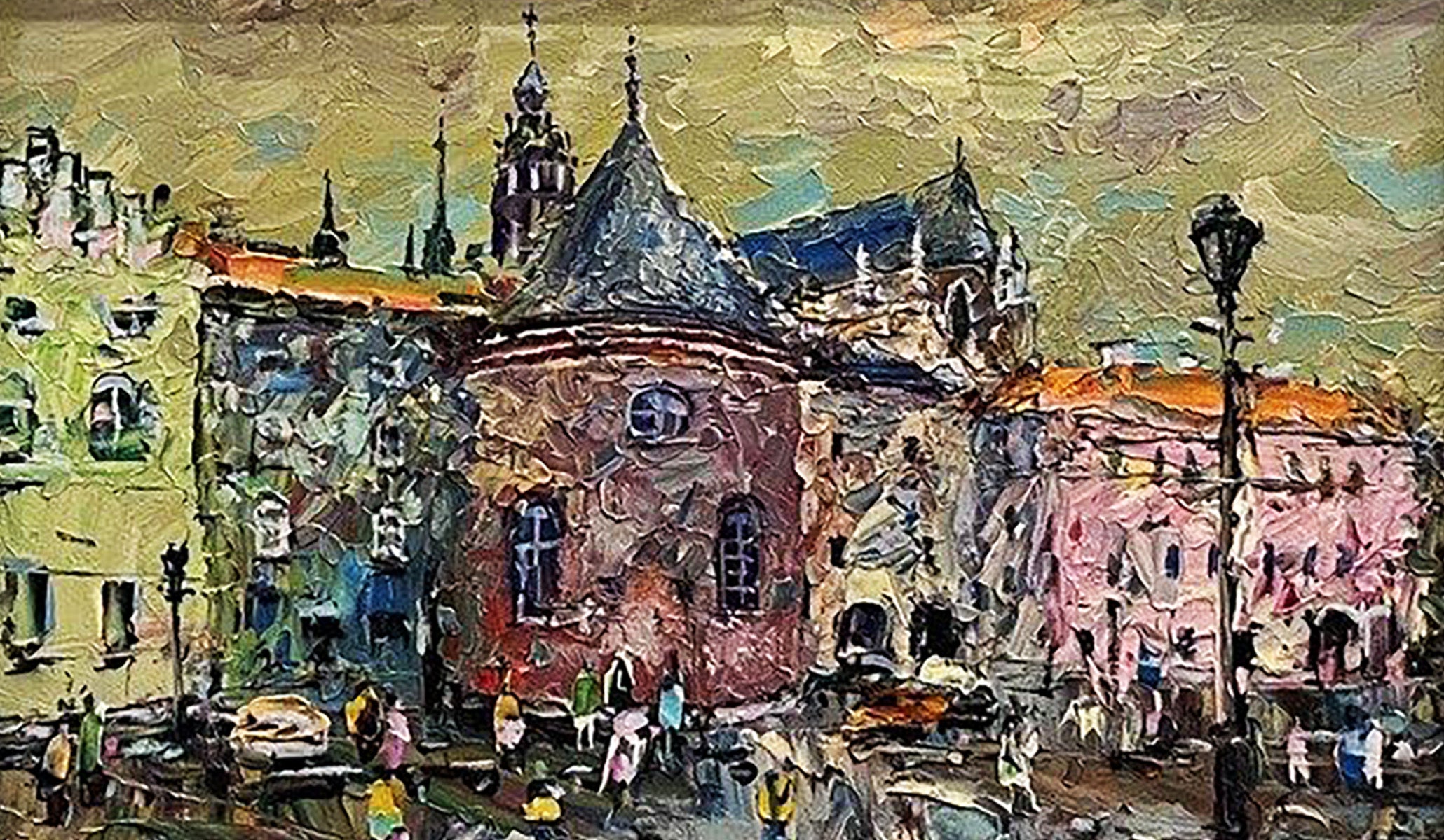 Oil painting Old Town Krakow Serhiy Rybak