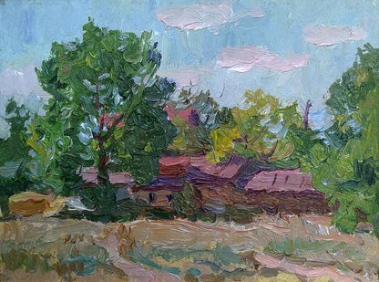 Oil painting Rural life Yury Konovalov