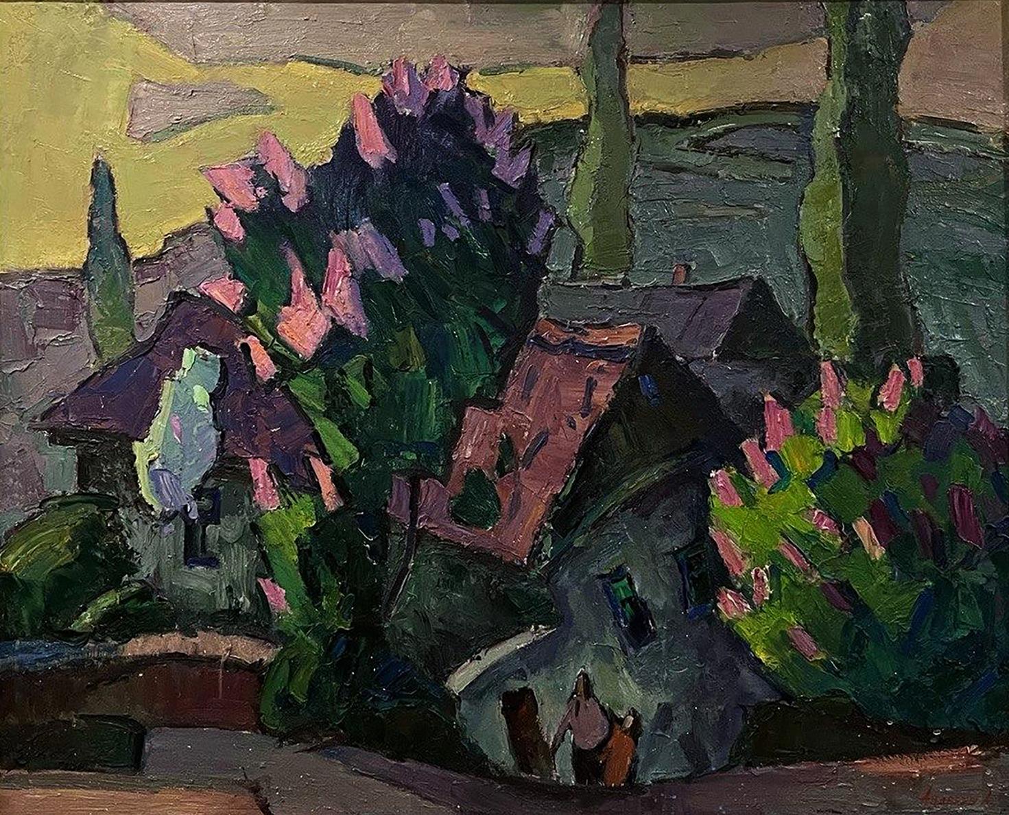 Oil painting Lilac bush Oleksandr Andreev