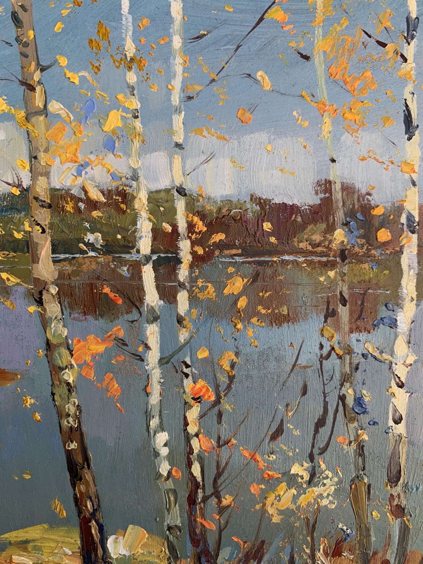 OIl painting View through the birches Yuriy Suprunchuk