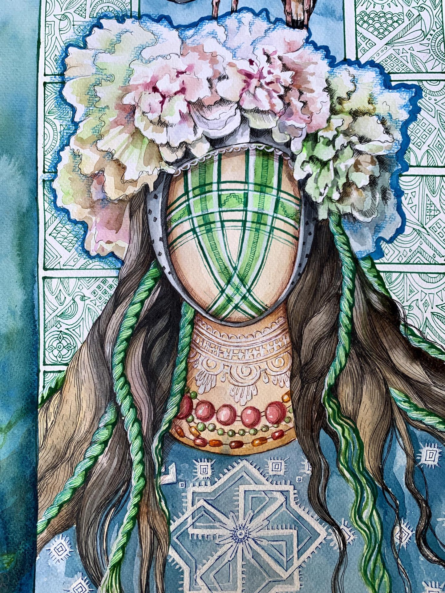 Watercolor painting Guardian of the Renaissance Olga Ponomaryva