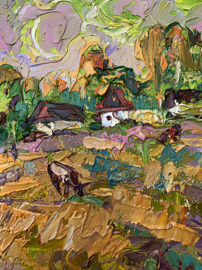 Oil painting The cows are grazing Ivanyuk Oleksiy