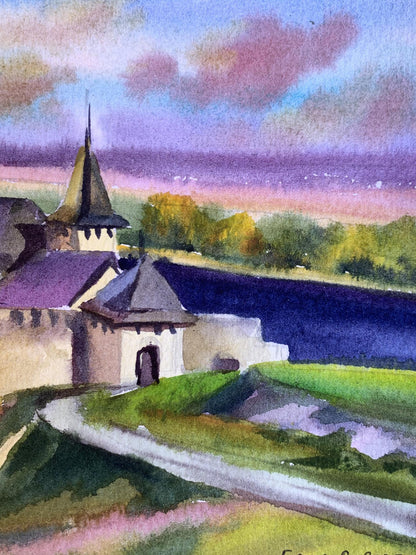 Watercolor painting Old castle Svetlana Gramm