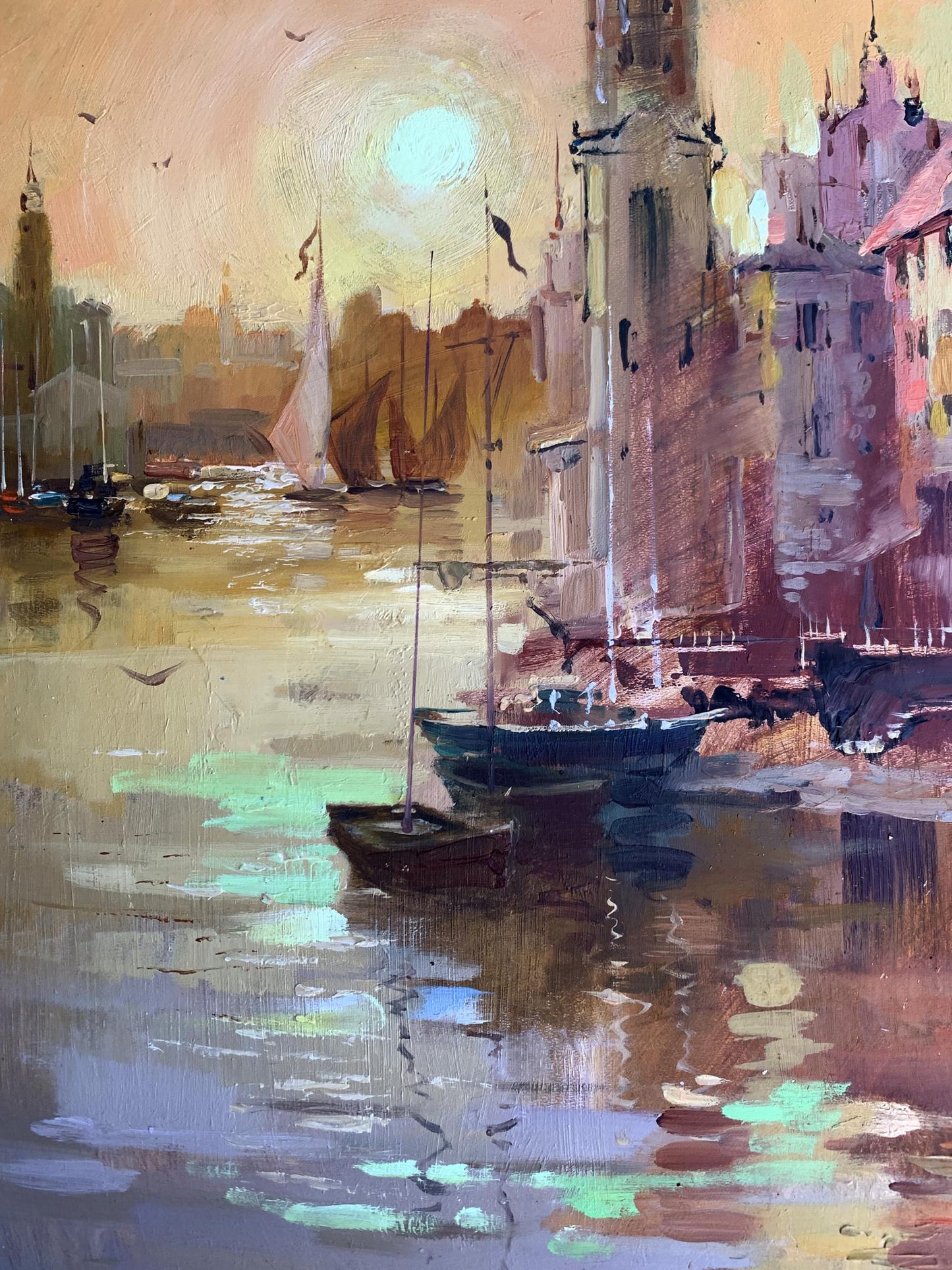 OIl painting City on the water Yuriy Suprunchuk