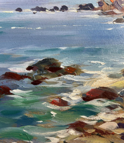 Oil painting Sea and village coziness Yuriy Suprunchuk