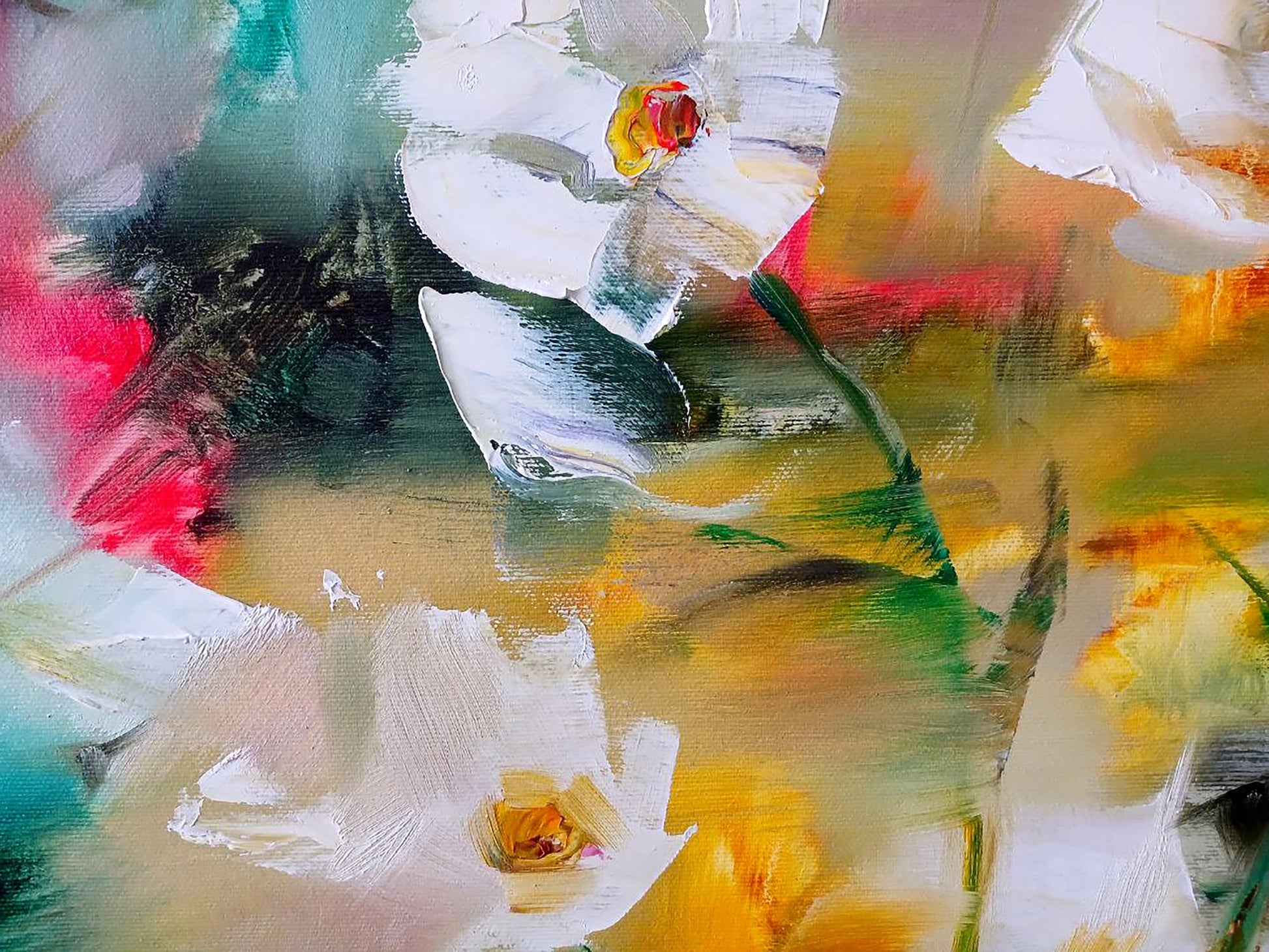 Abstract oil painting Flowers  