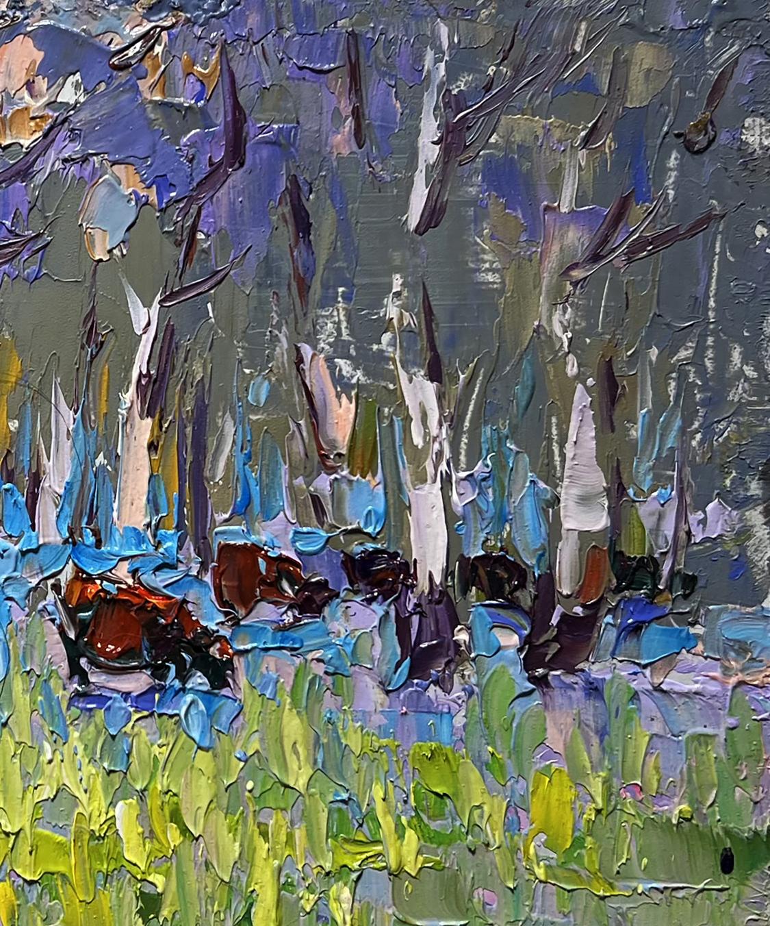 Oil painting Early spring and the meadows are in bloom Oleksiy Ivanyuk