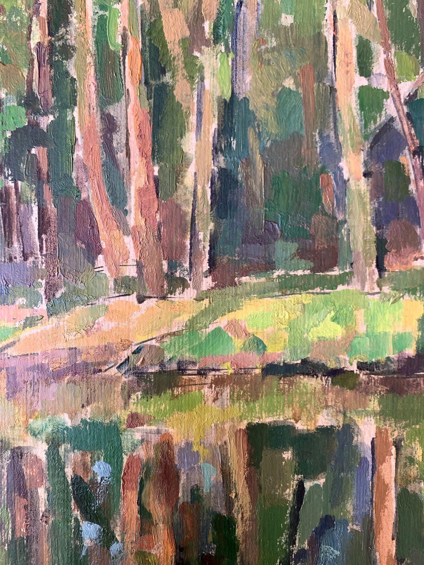 Oil painting Shore in the forest Peter Dobrev