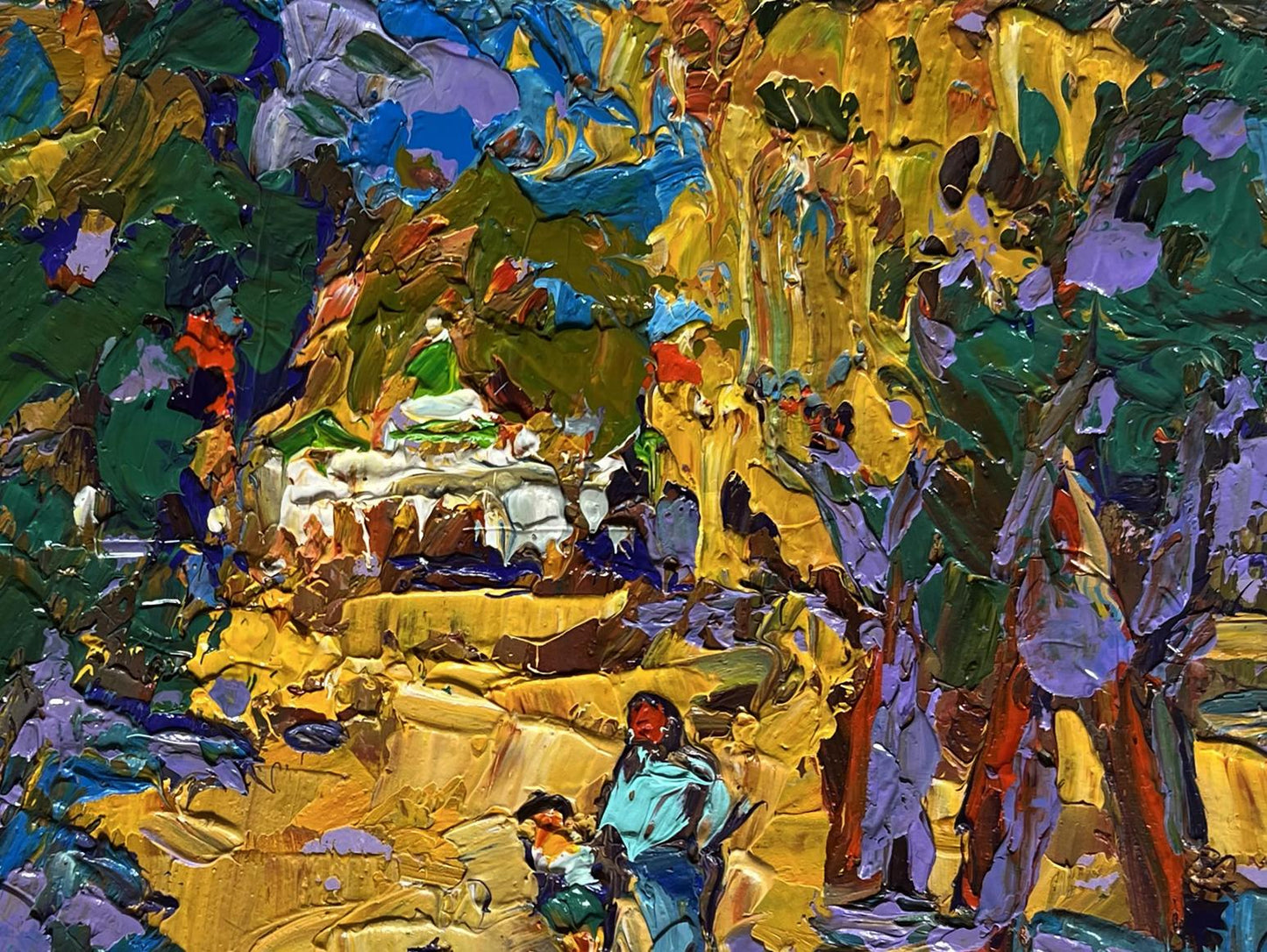 Oil painting Alley in the autumn park Oleksiy Ivanyuk