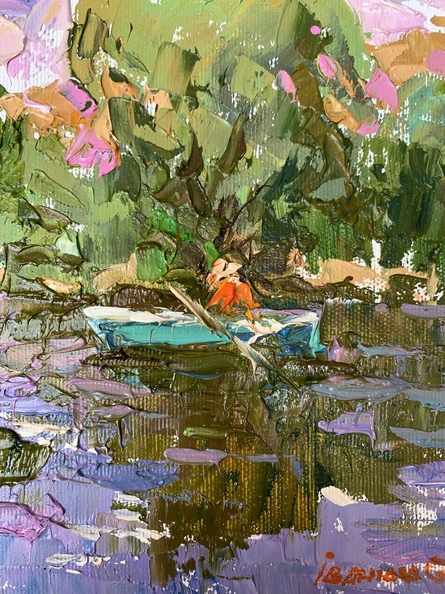 Oil painting Summer fishing Oleksiy Ivanyuk