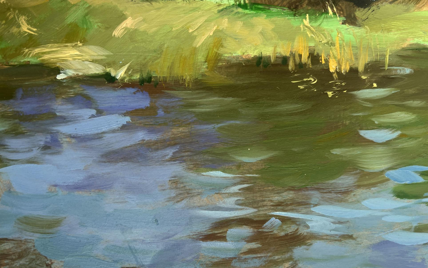 Oil painting A downpour is approaching by the river Yuriy Suprunchuk