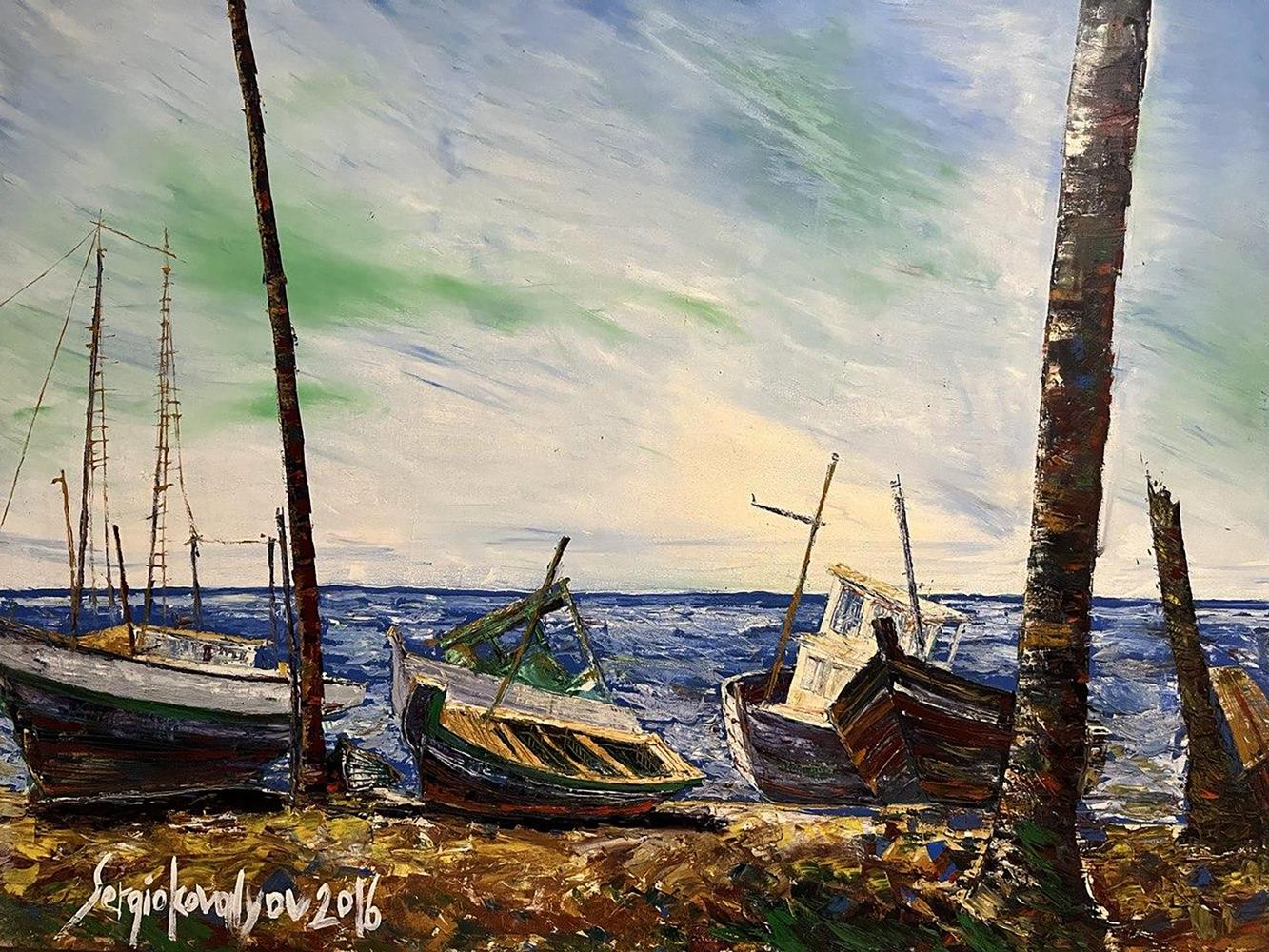 Oil painting Dock Serhiy Kovalev