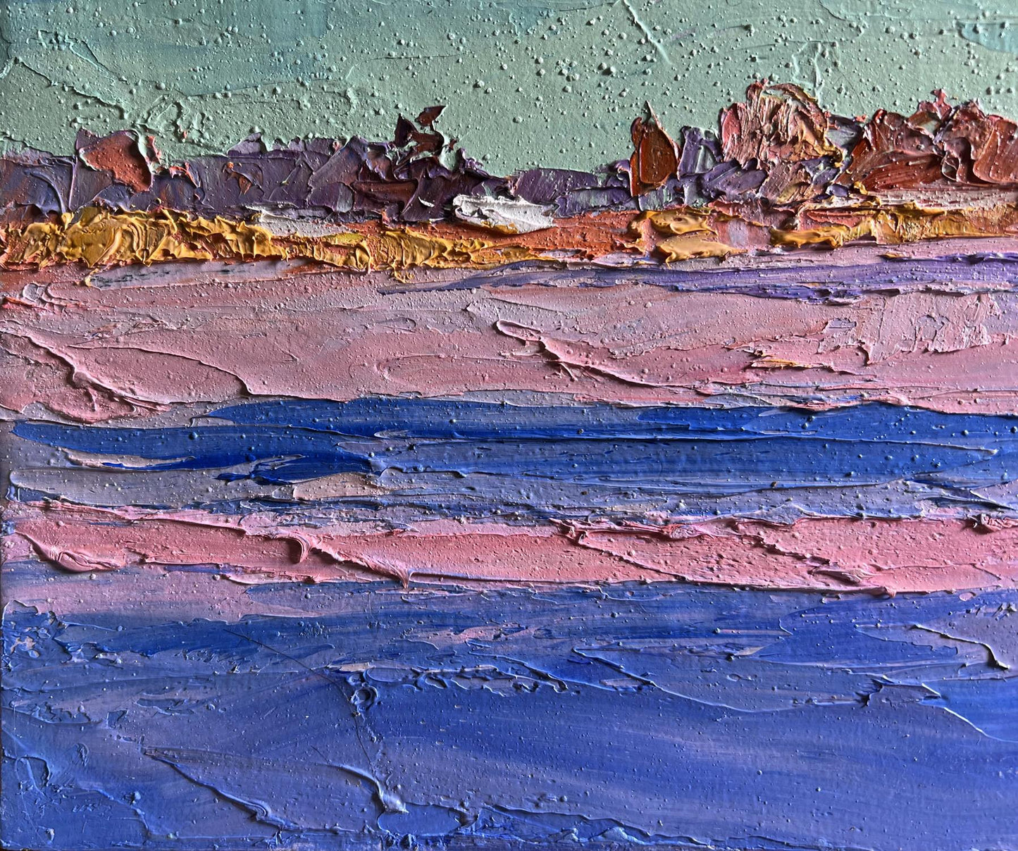 Oil painting Pink morning in winter Boris Serdyuk