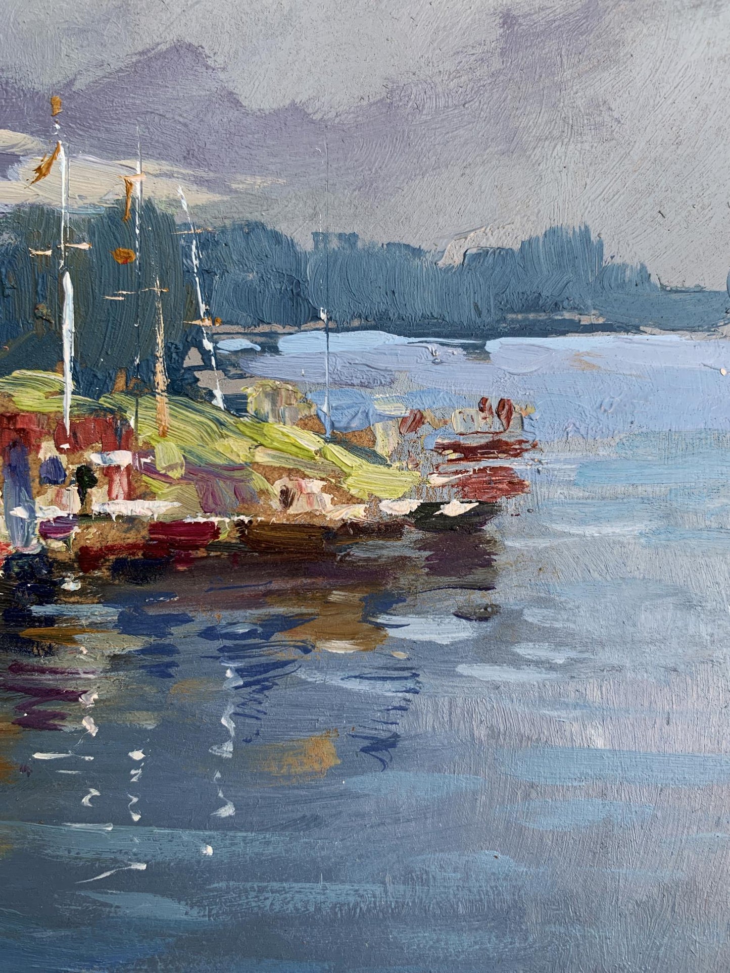 OIl painting Port for boats and yachts Yuriy Suprunchuk