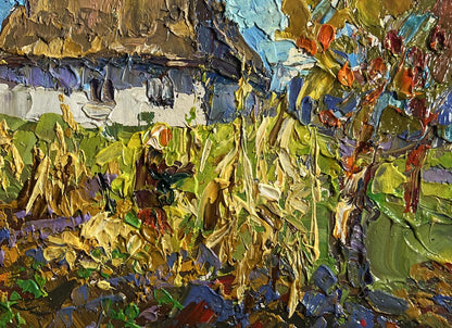 Oil painting Autumn gardening time Oleksiy Ivanyuk