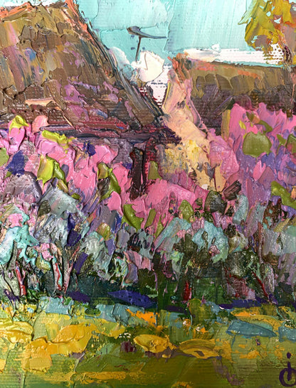 Oil painting Blooming garden Oksana Ivanyuk