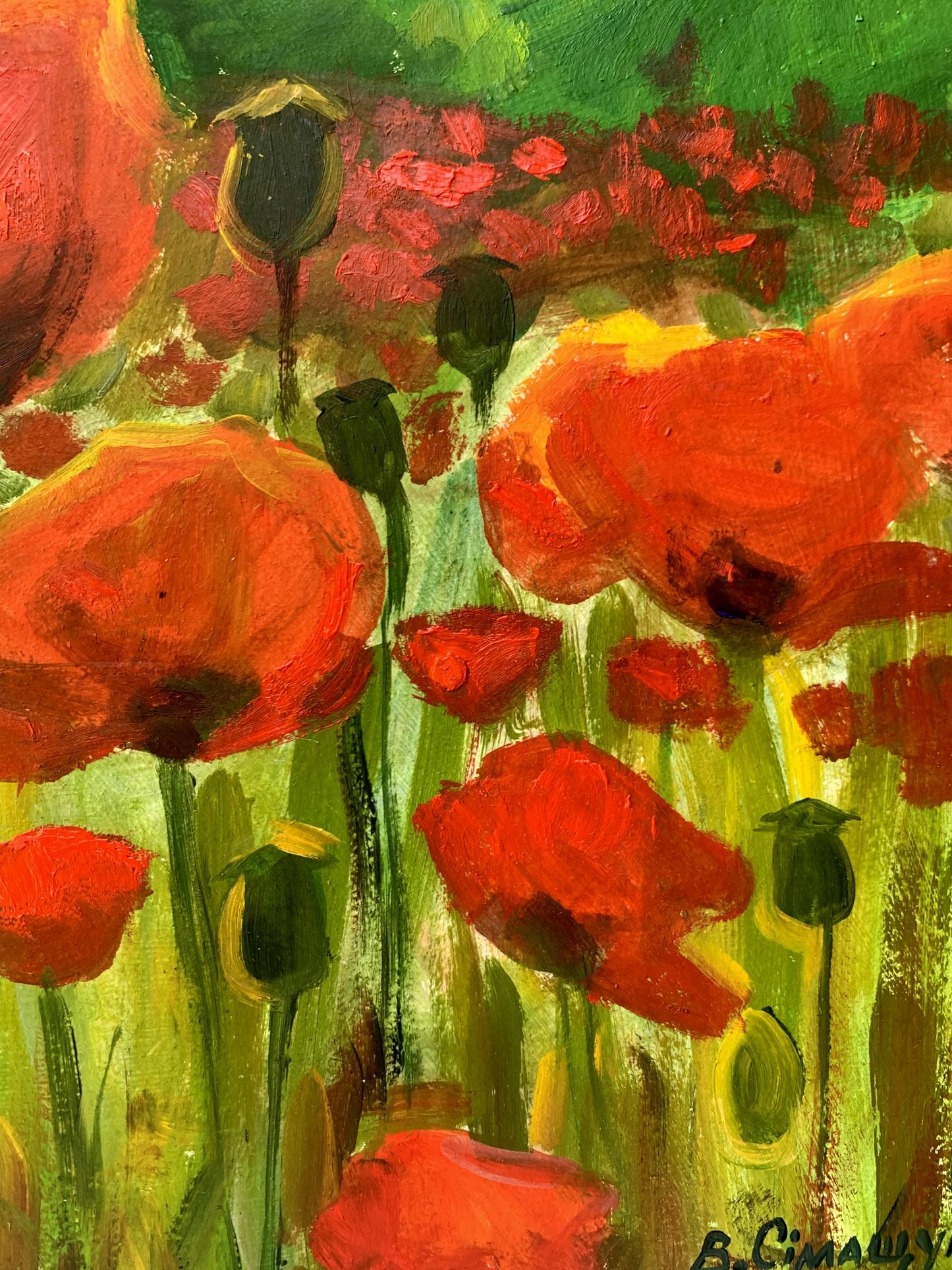 Oil painting Poppies in the field Valentina Simashchuk