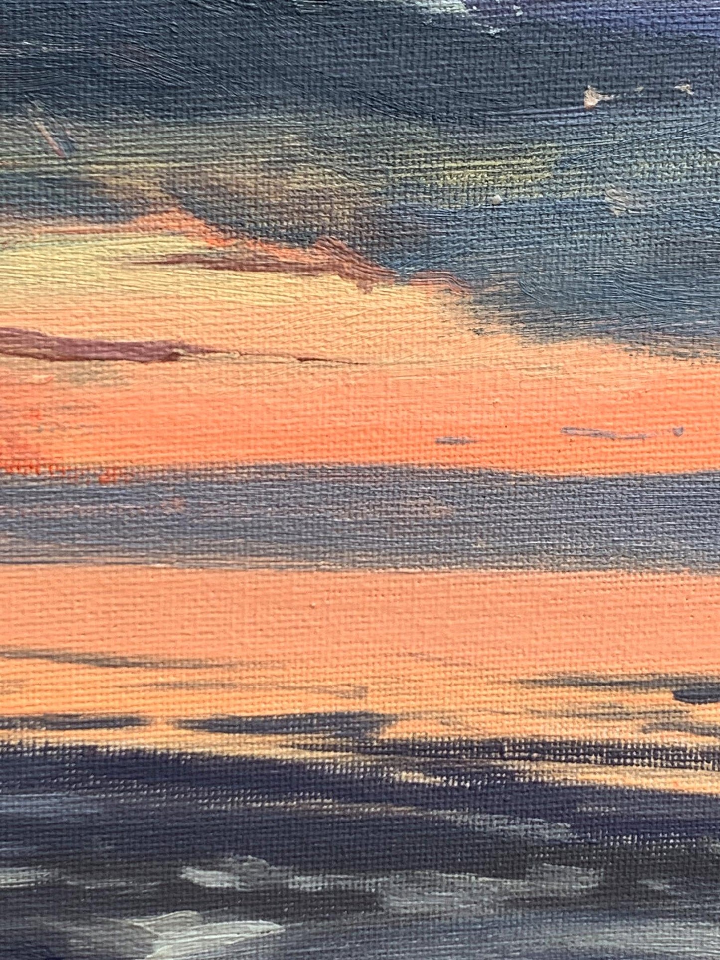 Oil painting Sunset at sea Unknown artist